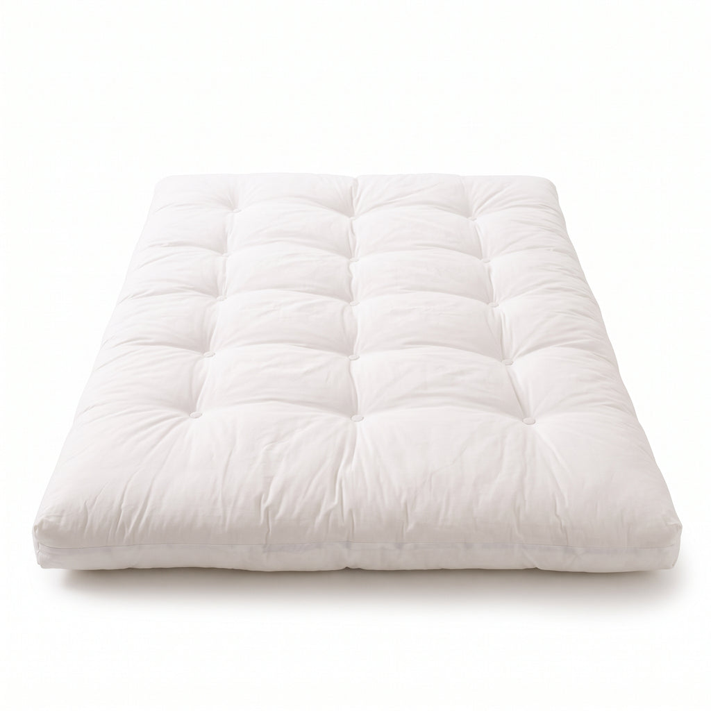 Futon japonais 2 places blanc capitonné