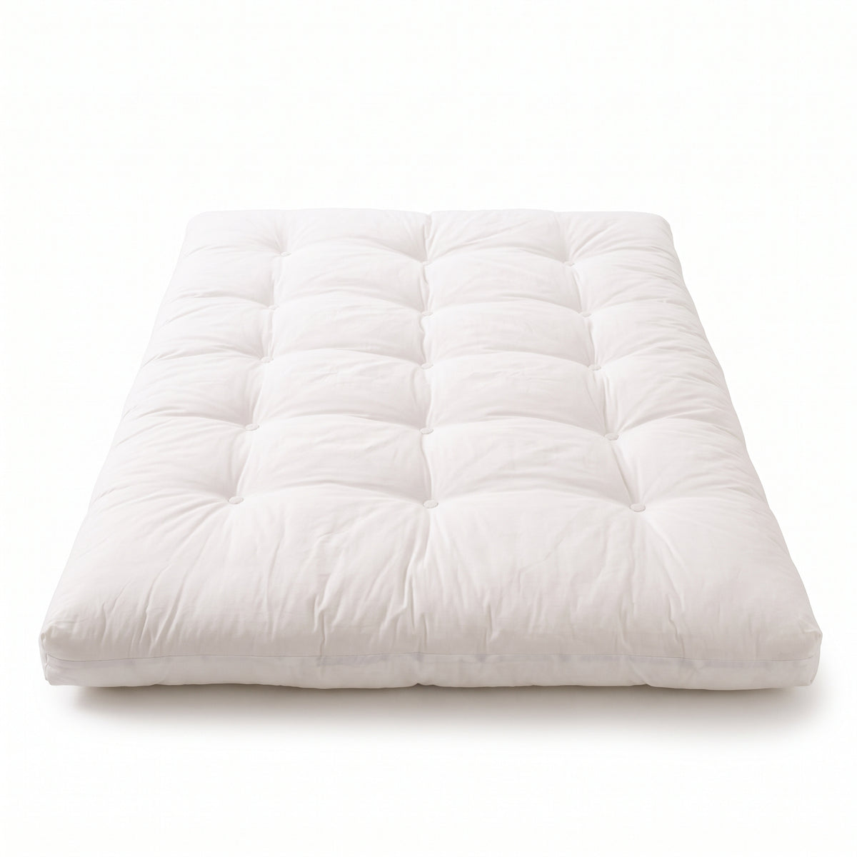 Futon japonais 2 places blanc capitonné