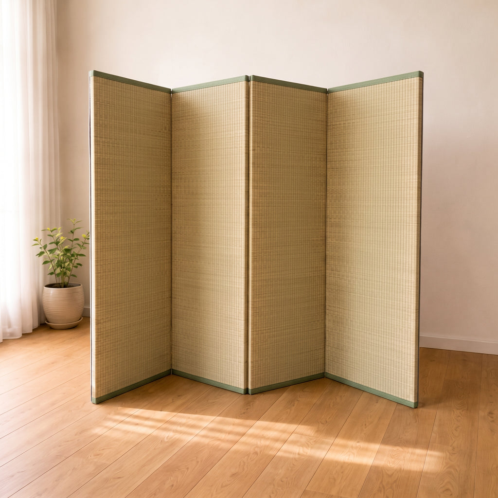 Tatami japonais en paille, détail du tressage