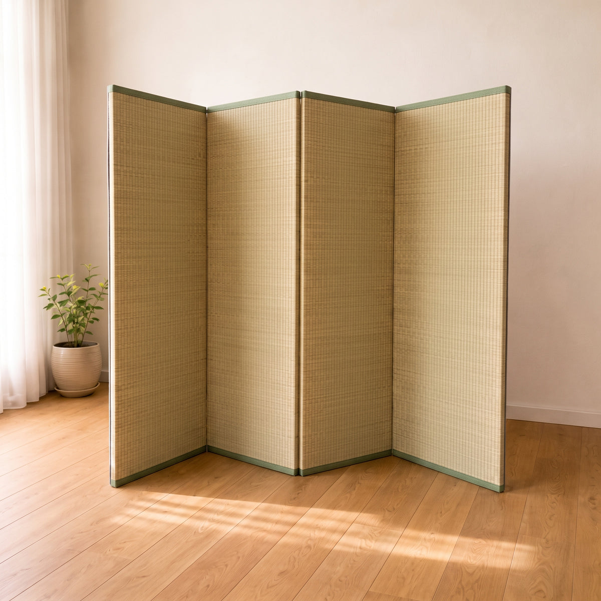 Tatami japonais en paille, détail du tressage