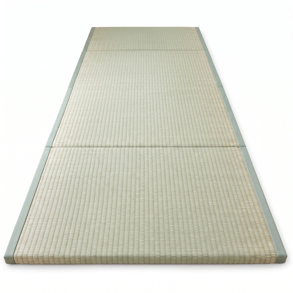 Tatami japonais en paille posé au sol